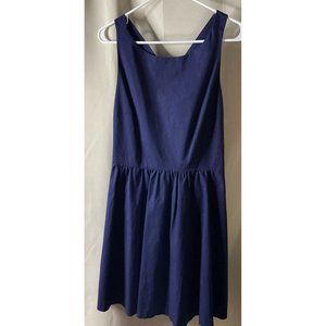 Cece Navy Blue Bow Back Fit Flare Sleeveless Mini Dress Size 10 Lined Cocktail